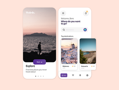Travel and booking app concept adventure app booking camping concept discover guest house hiking hotel tourism ui world