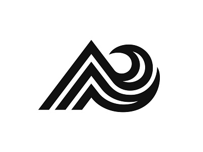 Letter A + Mountain + Wave