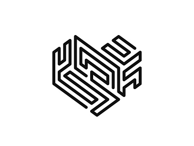 3D Heart symbol simple logo minimalist logo mark logo inspiration brand identity logo