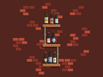 Bottles on the shelf