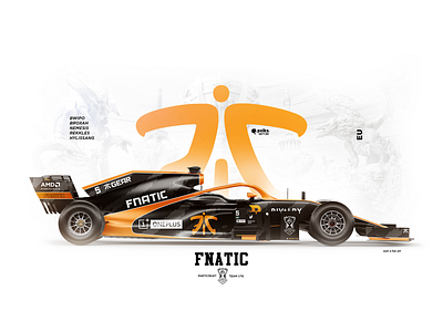 FNATIC - F1 WORLDS LOL 2019 branding design f1 livery