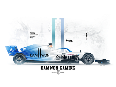 DAMWON GAMING - F1 WORLDS LOL 2019 brand branding design f1 formula livery motorsport