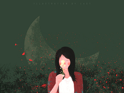 记忆影像-2 girl，moon，flower