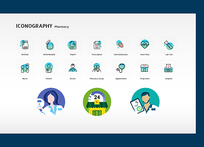 Pharmacy Icons app design icon illustration ui ux vector visual design