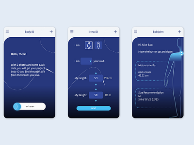 AI measurement APP UI Design