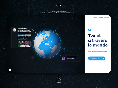 UIXChallenges #1 — Tweet à travers le monde branding design ui ux