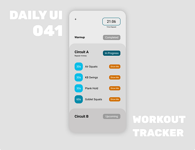 041_Workout Tracker app design daily100challenge dailyui dailyuichallenge fitness app fitness tracker flat ui interaction design ios ios design minimalist mobile design ui ux workout workout app workout of the day workout tracker