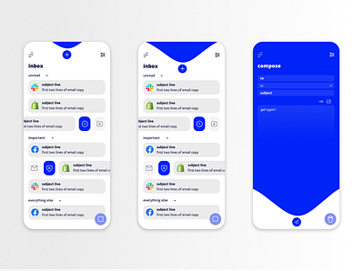 Compose Flow app design app designer button clean color component feature flat mail mail app minimalist product design swipe down ui ux ux design webdesign