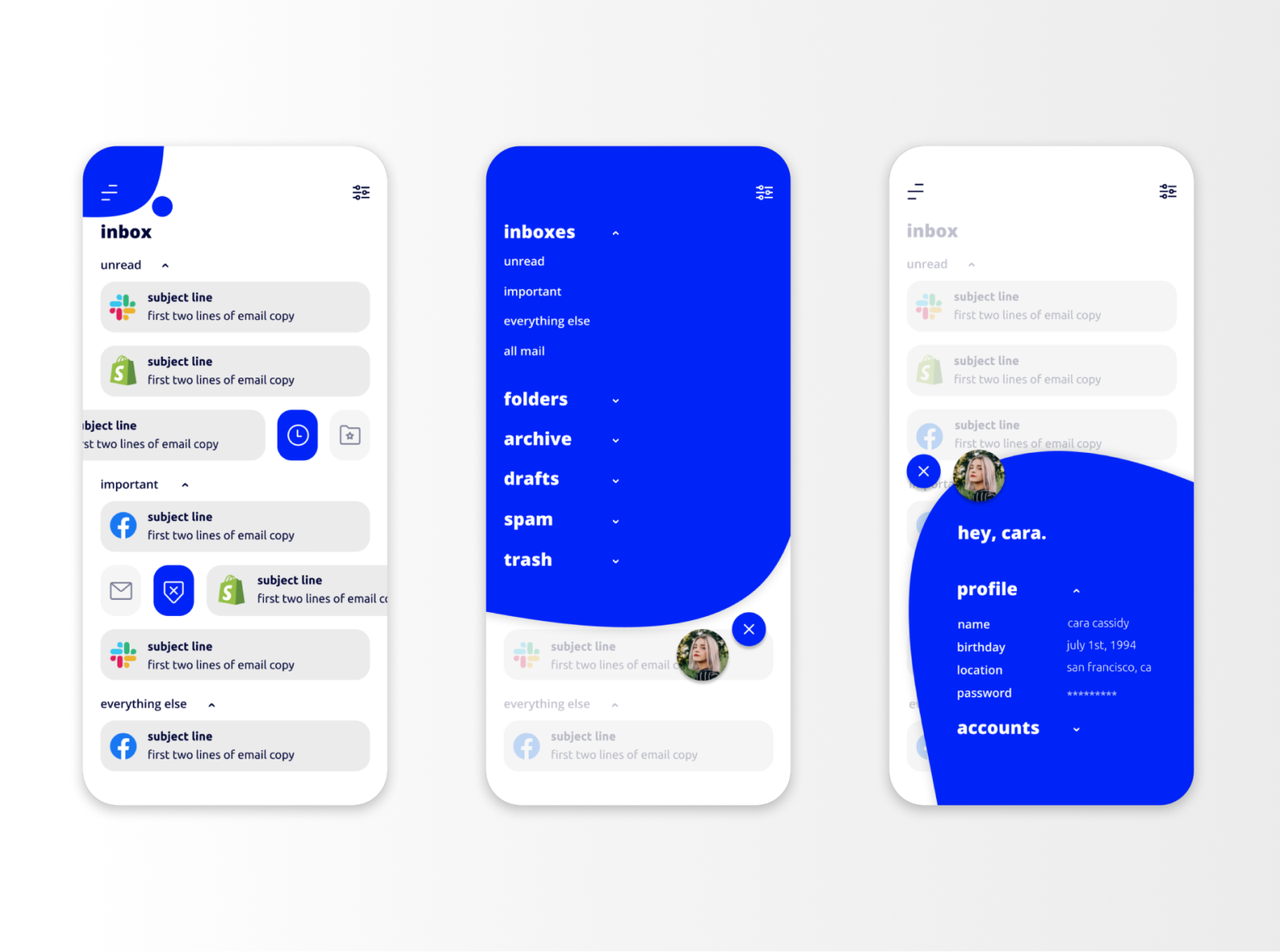 Menu To Profile Flow By Cara On Dribbble