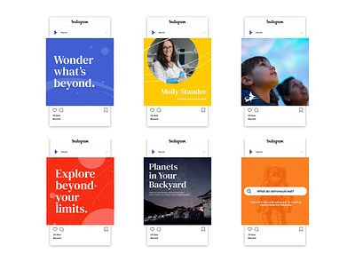 Beyond Planetarium: Social Media branding design facebook feed graphic design illustrator instagram nasa organic planetarium retro socialmedia stars vintage