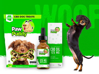 Paw Puddy CBD Dog Treats branding cannabis cbd cbd design cbd dog treats cbd packaging cob dog treats dog dog packaging dog treats label label design