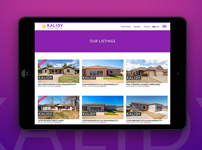 Kalidy Property Listings creative agency digital agency freelance home page home rental landing landing page landingpagedesign property management real estate web webdesign website