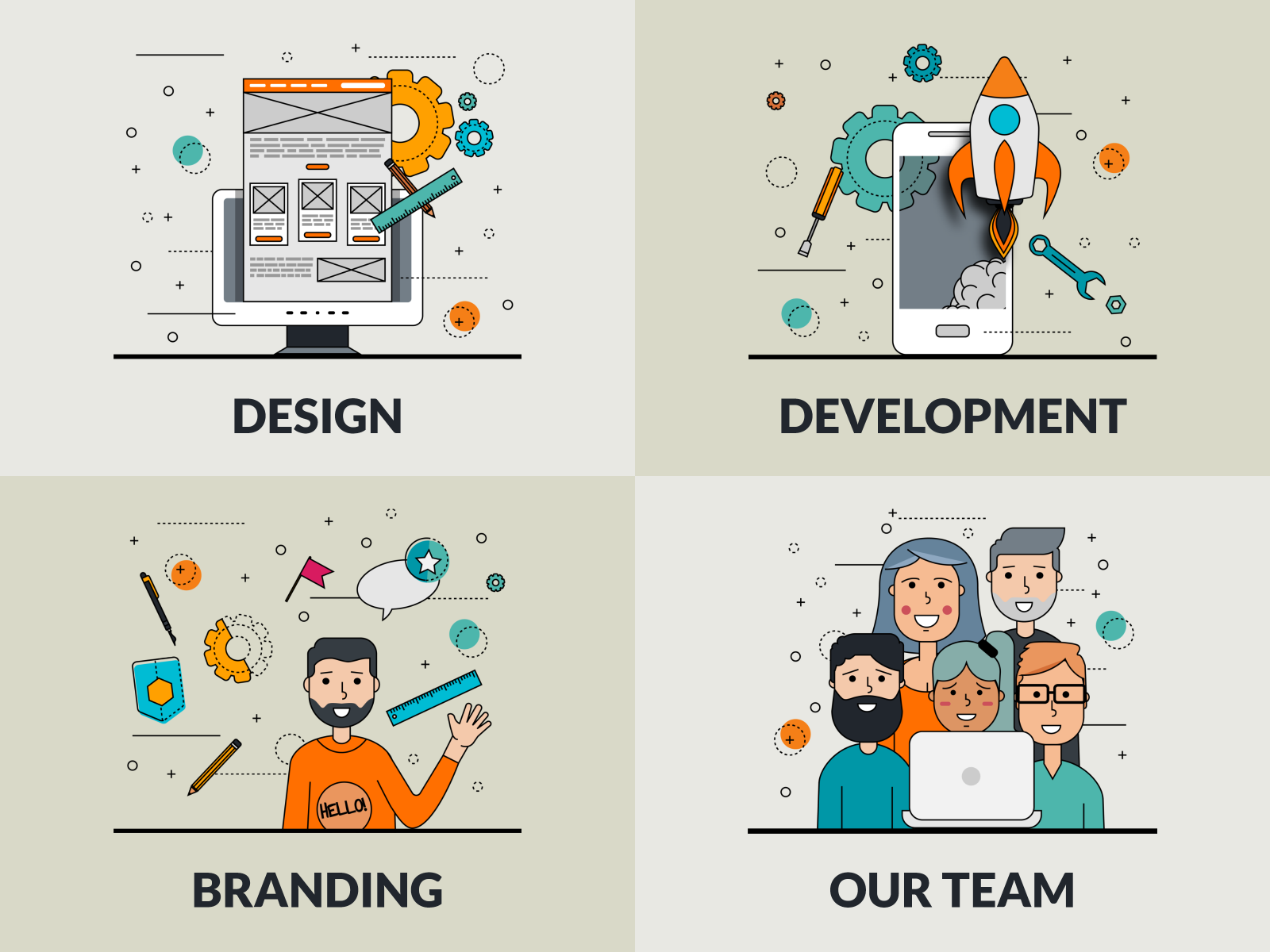 Illustrations for web site by Sergey Grigoriants on Dribbble