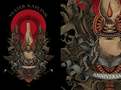 Kaplink 23th Anniversary anniversary art dark art design digital art dribbble engraving illustration poster