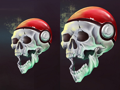 Pokeball Skull art artwork design digital art drawing dribbble illustration pokeball pokemon skull skull art