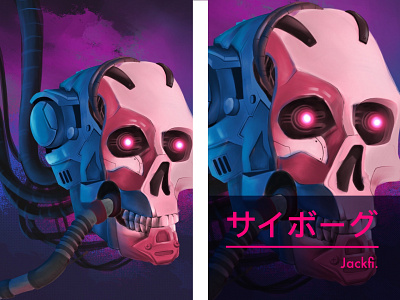 Cyborg Skull artwork character character design concept art design drawing illustration painting skull skull art