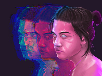 Self portrait artwork cyberpunk cyberpunk 2077 design digital art digital painting drawing dribbble illustration open comission painting portfolio portrait art portraits