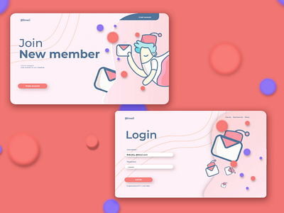 Alimail ui/ux flat illustration