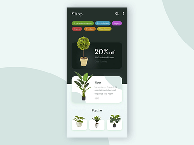 Planted: Mobile App Concept animation design flat flat design interface design minimal type typography ui ux