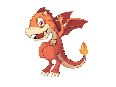 Dragon Say Hello cartoon character design concept art design illustration illustration art