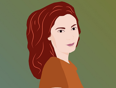 She Green illustration portrait vector