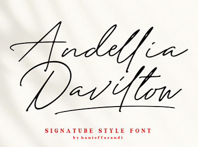 Andellia Davilton Signature Font brand brush brush fonts calligraphy calligraphy fonts design dry font illustration invitation letter lettering logo website font youtube