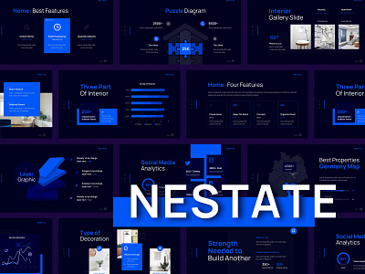 NESTATE – Home Interior PowerPoint Presentation branding clean home interior interior minimalist powerpoint presentation design presentation template