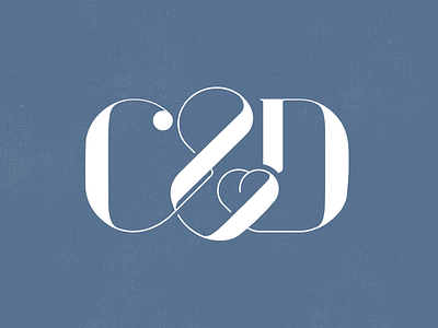 C&D c d heart initials lettering logo logomark love typography wedding