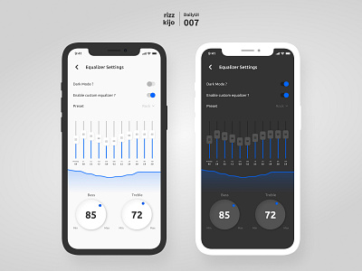 DailyUI 007 - Settings dailyui dailyui 007 dailyui challenge dark mode design equalizer equalizer design figma design figmadesign mobile ui design music app design settings settings ui ui design ui design inspiration uiux design ux design