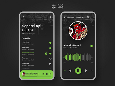 DailyUI 009 - Music Player dailyui dailyui 009 dailyui challenge dailyui009 dailyuichallenge figma design figmadesign mp3 player mp3 player ui design seringai seringai mp3 ui ui design ui design exploration ui design inspiration ux ux design