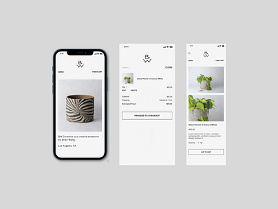 BW Ceramics branding checkout page concept design mobile design product page ui ui design ux ux design