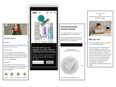 Skincare Ecommerce - Mobile Website brand design branding design ecommerce graphic design landing page mobile prototype responsive design skincare store ui uiux user experience user interface design web design webdesign webdesigner website wireframing