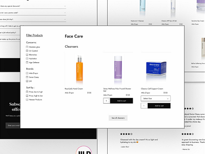 Philosophy of simplicity and transparency - Skincare e-commerce
