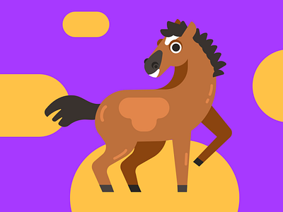 Party horse 2d art character design illustration vector