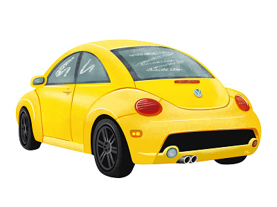 Yellow Beetle art beetle car illustration photoshop volkswagen yellow