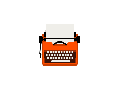 typewriter article comment flat keyboard letter old orange paper retro type typewriter