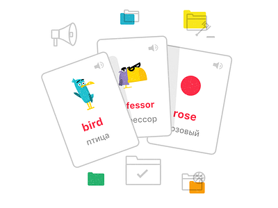 learning cards bird cards education folder learn mascots