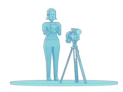 fbf 3d camera cartoon shooting tv woman