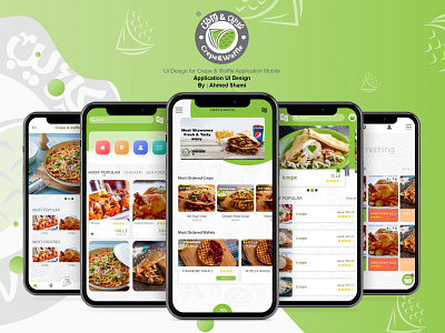 Ui Design for Crepe & Waffle Res. Application Mobile app branding design illustration photoshop ui xd design