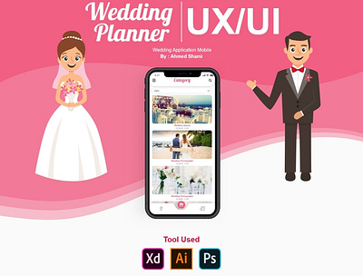 Wedding Planner Mobile Application UX UI app branding illustration planner ui ux wedding xd design