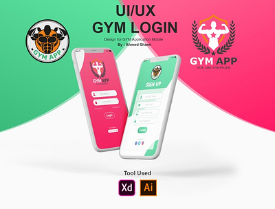 GYM Application Login UI Design app branding fitness fitness app gym gym app illustration ui ux xd design