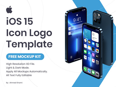 Free iOS 15 Icon Template Mockup Free Kit branding design ios logo mockup ui ux