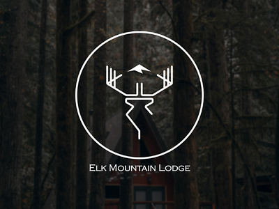 "Elk Mountain Lodge" Logo design logo design minimal