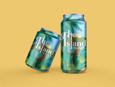 Beer Can packaging Design for "The Island Brewing Co." beer beer branding beer can beer packaging branding branding design brewery logo brewing brewing company design logo logo design vector
