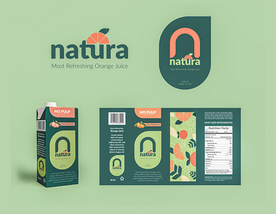 Packaging Visualization for "Natura" Orange Juice branding branding design corporate design design illustration juicelogo juicepackaging logo logo design minimal minimal design orange juice packagingdesign vector