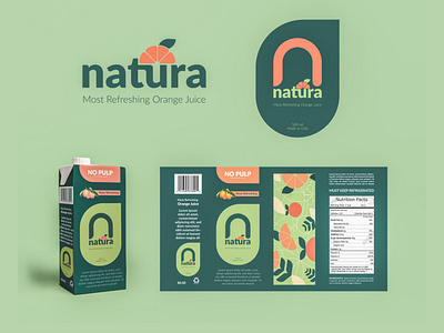 Packaging Visualization for "Natura" Orange Juice branding branding design corporate design design illustration juicelogo juicepackaging logo logo design minimal minimal design orange juice packagingdesign vector