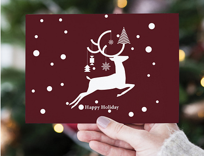 "Happy Holiday" card design branding branding design christmas card design illustration logo design minimal minimal design