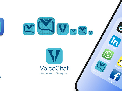 App Logo Design for "VoiceChat" app applogo branding branding design corporate design design illustration logo logo design minimal minimal design vector