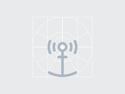 Logo for local radiostation anchor clean grabelnikov grid guides logo minimal nautical radio