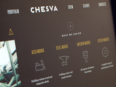 A little piece of Chesva site which now is under construction black chesva clean flat grabelnikov icons site vintage